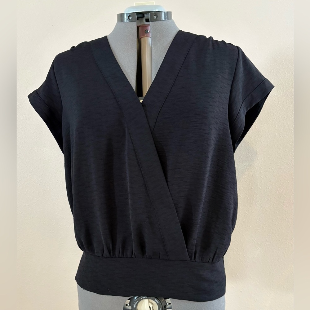 Nine West Black Wrap Blouse